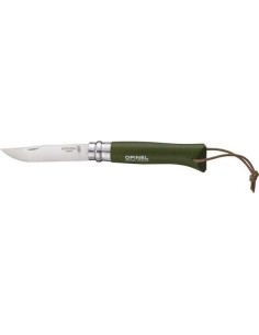 Peilis Opinel Colorama 08 Inox Grab Khaki su dirželiu