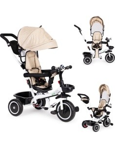 Tricycle - Stroller with Rotating Seat Eco Toys, Beige