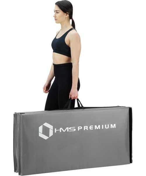Sulankstomas gimnastikos čiužinys HMS Premium MGS01, 2400 x 1200 mm, pilkas