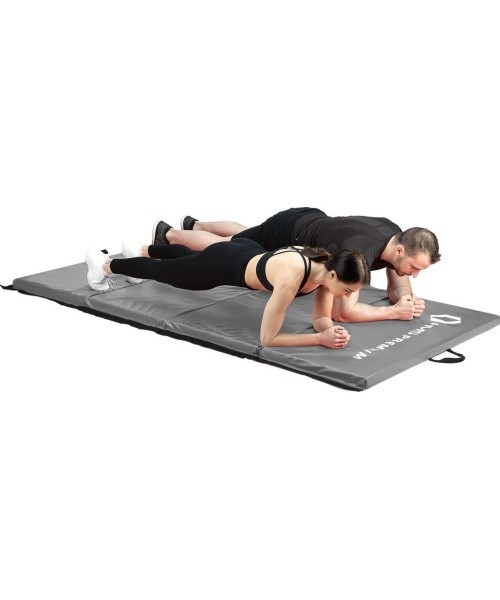 Foldable Gymnastic Mattress HMS Premium MGS01, 2400x1200mm, Gray 