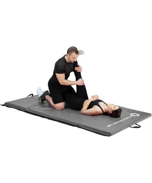 Foldable Gymnastic Mattress HMS Premium MGS01, 2400x1200mm, Gray 