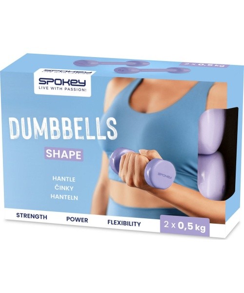 Vinilinių hantelių rinkinys Spokey SHAPE 2x 0,5 kg
