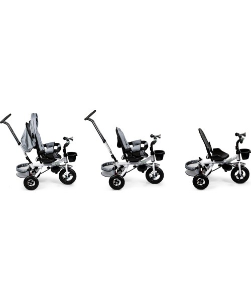 Turning tricycle 360° Grey Delux with canopy ECOTOYS