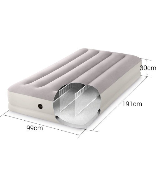 Pripučiamas vienvietis čiužinys su USB pompa INTEX 64177, 191x99x30 cm