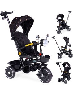 Children's tricycle stroller swivel seat pusher black ECOTOYS