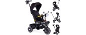 Children's tricycle stroller swivel seat pusher black ECOTOYS