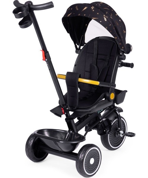 Children's tricycle stroller swivel seat pusher black ECOTOYS