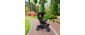 Children's tricycle stroller swivel seat pusher black ECOTOYS