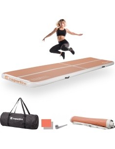 Inflatable Exercise Mat inSPORTline Airstunt 400 x 100 x 10 cm Mocha Mousse