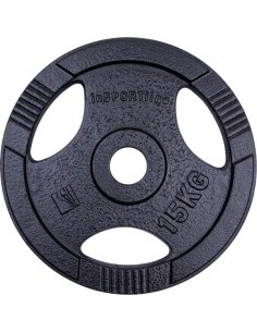 Ketaus olimpinis svorio diskas inSPORTline Hamerton Black 15 kg, 50 mm