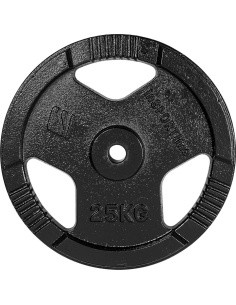 Ketaus svorio diskas inSPORTline Hamerton, juodas, 25 kg, 30 mm