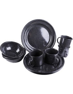 BLACK WESTERN 12-PCS DISHES ENAMELLED