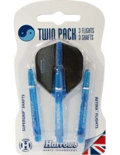 Smiginio kotelių ir sparnelių rinkinys Harrows Twin Pack Medium - Aqua