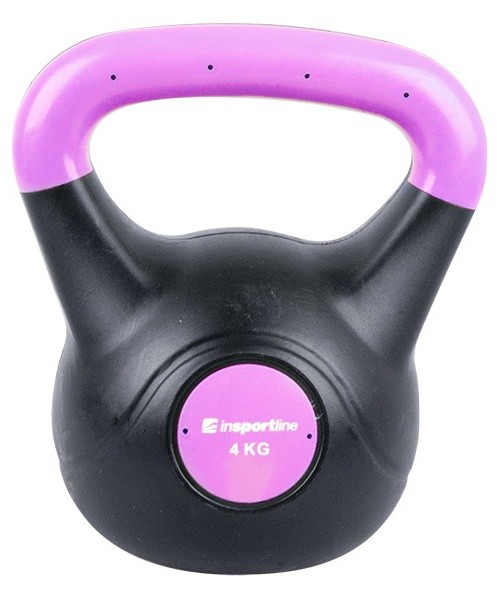 Cement-Filled Vinyl Kettlebell inSPORTline Vin-Bell Dark 4 kg