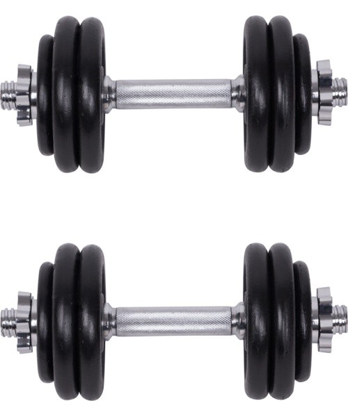 Štangos ir hantelių rinkinys su dėklu inSPORTline 50 kg
