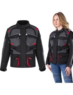 Women’s Motorcycle Jacket W-TEC Radana - Black, grey, red