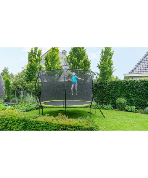 EXIT Silhouette trampoline ø427cm - green Outdoor Round Coil spring Above ground trampoline