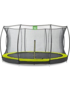 Įleidžiamas batutas EXIT Silhouette ø427 cm su apsauginiu tinklu, žalias