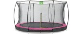 EXIT Silhouette ground trampoline ø366cm with safety net - pink Outdoor Round Coil spring Sunken trampoline