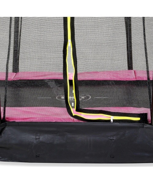 EXIT Silhouette ground trampoline ø366cm with safety net - pink Outdoor Round Coil spring Sunken trampoline