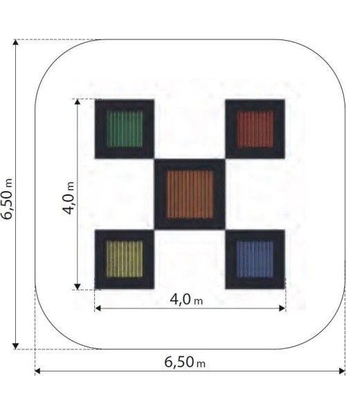 Batutas Inter-Play Tuto 7, kvadratinis 400x400 cm
