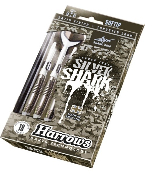 Smiginio strėlytės Harrows Silver Shark Soft, 3 vnt.