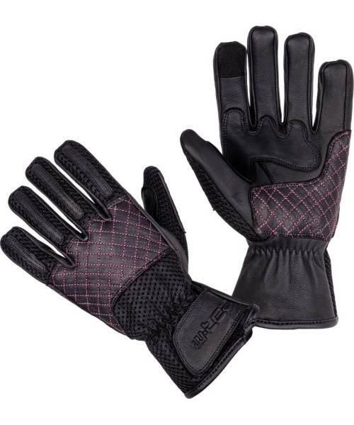 Women’s Motorcycle Gloves W-TEC Ladonna - Pink-Black