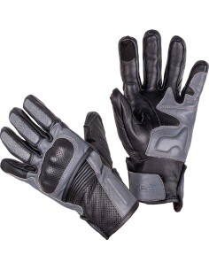 Leather Motorcycle Gloves W-TEC Boldron - Black and grey