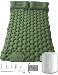 Dvivietis pripučiamas miego kilimėlis su mini pompa inSPORTline Faustea 192 x 125 x 8 cm