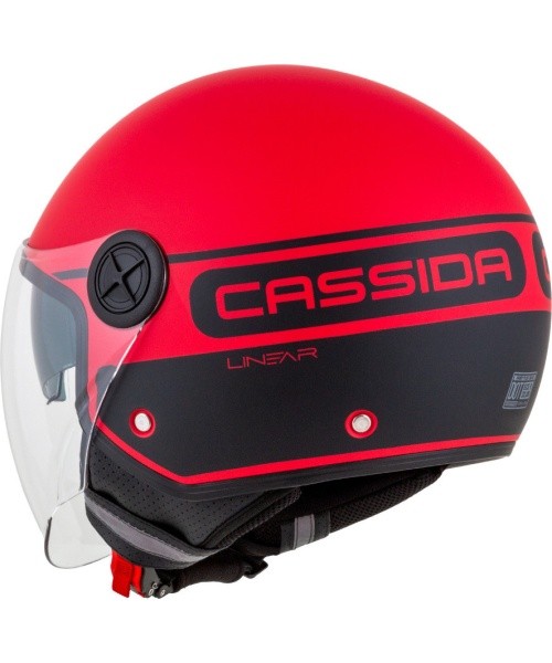 Motorcycle Helmet Cassida Handy Plus Linear Pearl Matte Red/Black
