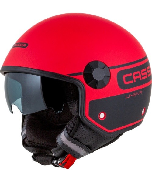Motorcycle Helmet Cassida Handy Plus Linear Pearl Matte Red/Black