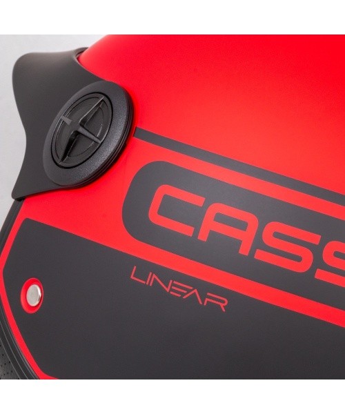 Motorcycle Helmet Cassida Handy Plus Linear Pearl Matte Red/Black
