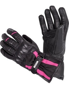 Women’s Leather Motorcycle Gloves W-TEC Pocahonta - Pink-Black