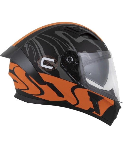 Motociklo šalmas Cassida Orbit Multivers matinė juoda/oranžinė/pilka/balta