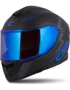 Motociklo šalmas Cassida Integral GT 2.1 Flash, matinė juoda / metalinė mėlyna / tamsiai pilka