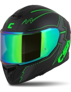 Motorcycle Helmet Cassida Integral GT 2.1 Flash Matte Black/Fluo Green/Dark Gray