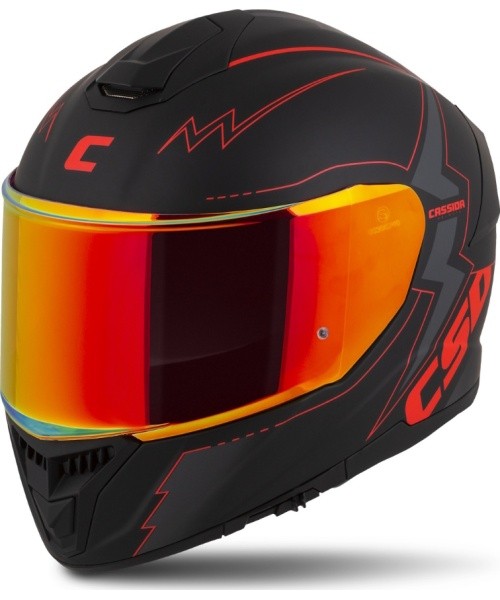Motorcycle Helmet Cassida Integral GT 2.1 Flash Matte Black/Metallic Red/Dark Gray