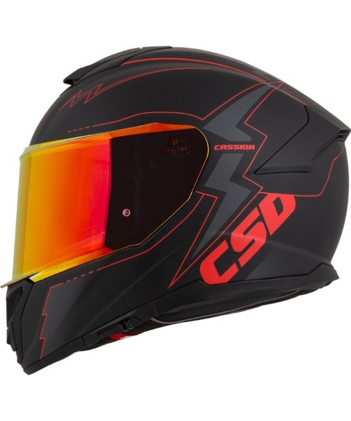 Motorcycle Helmet Cassida Integral GT 2.1 Flash Matte Black/Metallic Red/Dark Gray