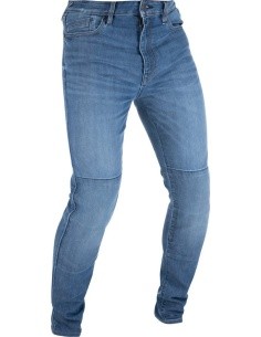 Men’s Motorcycle Jeans Oxford Original Approved CE Slim Fit Rinsed Wash Mid Blue