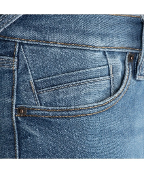 Men’s Motorcycle Jeans Oxford Original Approved CE Slim Fit Rinsed Wash Mid Blue