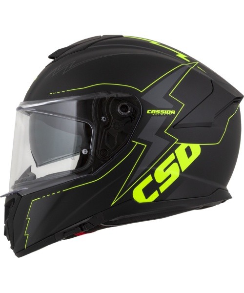 Motorcycle Helmet Cassida Integral GT 2.1 Flash Matte Black/Fluo Yellow/Dark Gray