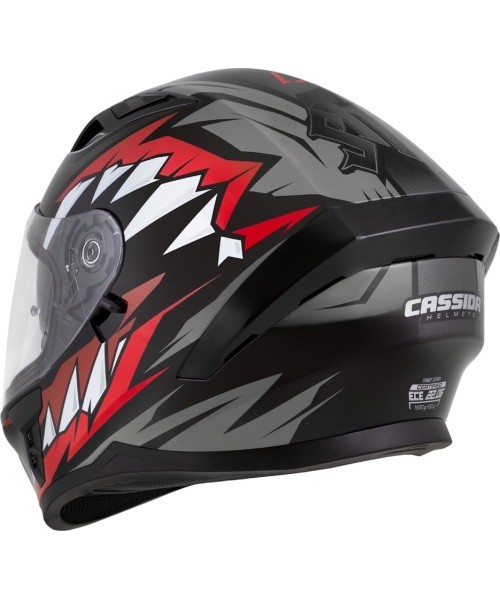 Motorcycle Helmet Cassida Orbit StriX Red/Gray/White/Black