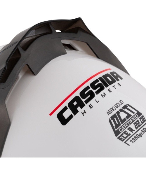 Motociklininko šalmas Cassida Aero Solid baltas/juodas