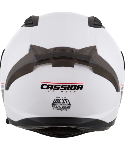 Motociklininko šalmas Cassida Aero Solid baltas/juodas
