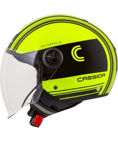 Motorcycle Helmet Cassida Handy Metropolis Safety Fluo Yellow/Black/Reflective Gray