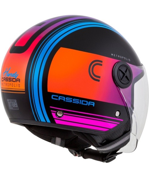 Motorcycle Helmet Cassida Handy Metropolis Black/Teal/Gradient
