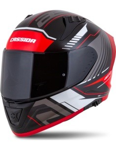 Motorcycle Helmet Cassida Aero Drome Black Pearl/Red/White/Gray