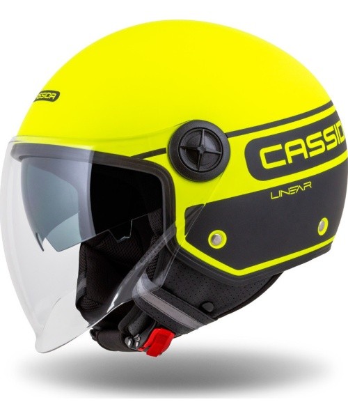Motorcycle Helmet Cassida Handy Plus Linear Pearl Fluo Yellow/Matte Black