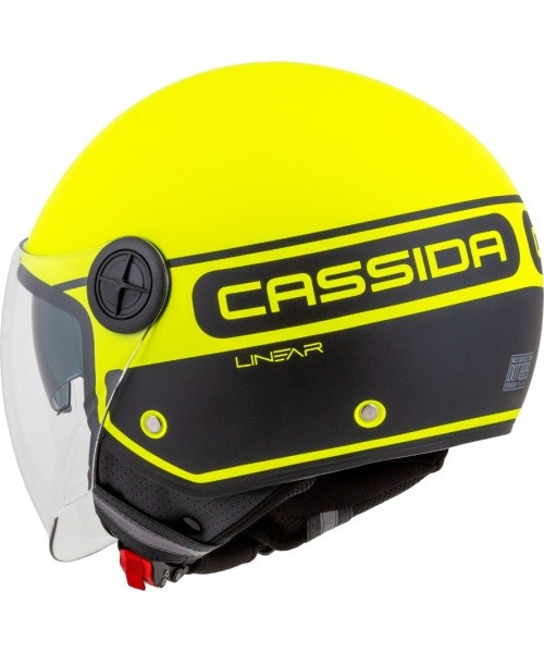 Motorcycle Helmet Cassida Handy Plus Linear Pearl Fluo Yellow/Matte Black