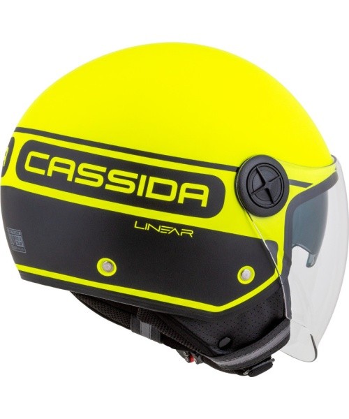 Motorcycle Helmet Cassida Handy Plus Linear Pearl Fluo Yellow/Matte Black